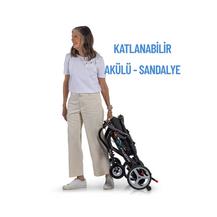 Katlanabilir hafif akülü sandalye-yasli kadin ornegi